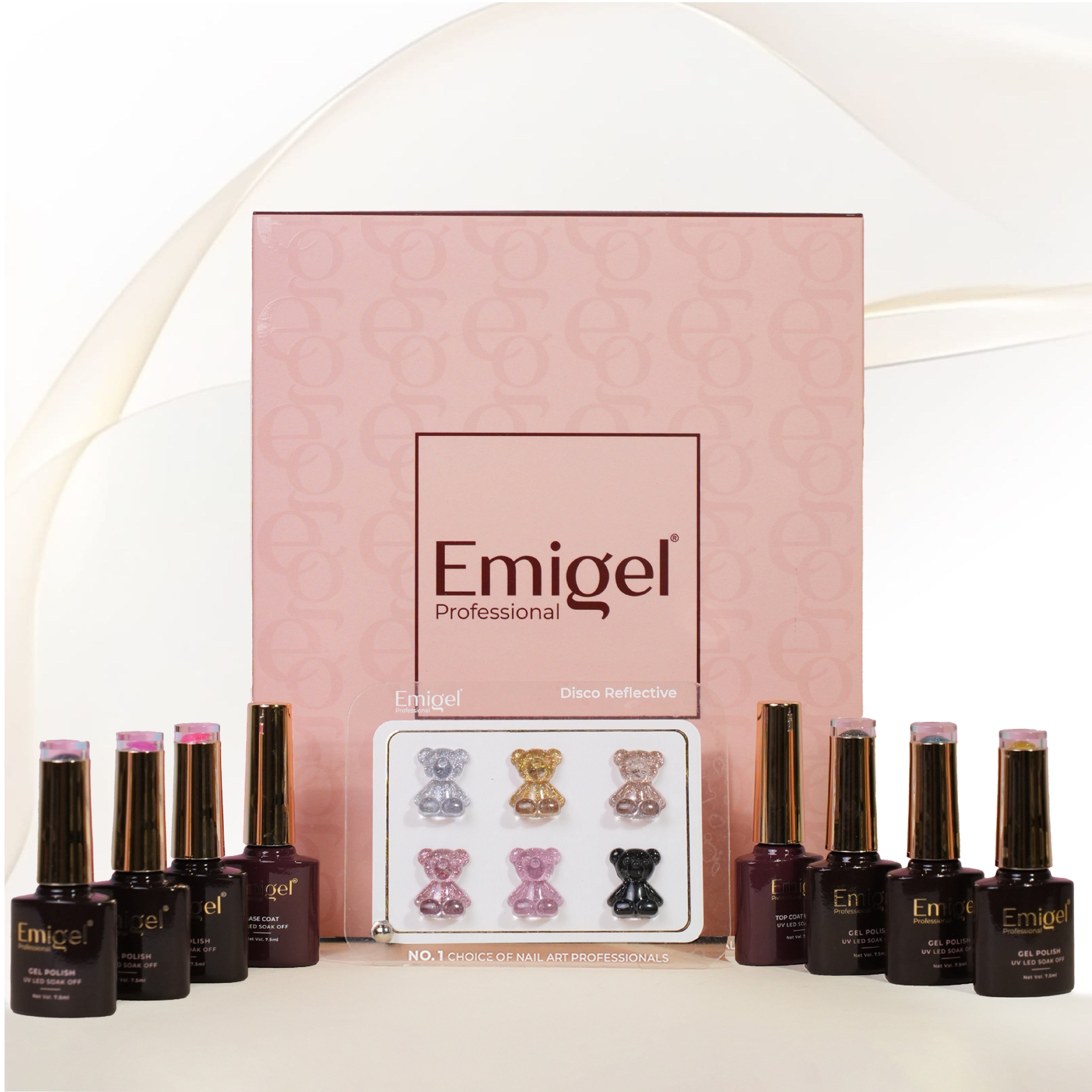 Emigel - Set of 6- Disco Reflective  UV Gel Polish