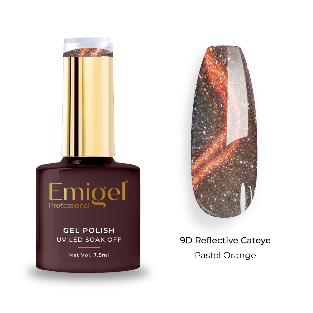 Emigel - 9D Reflective Cateye Gel Polish - 006 - Pastel Orange