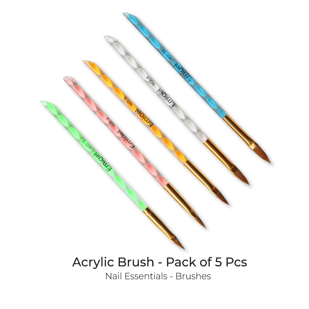 Emigel - Acrylic Brush - Pack of 5 Pcs