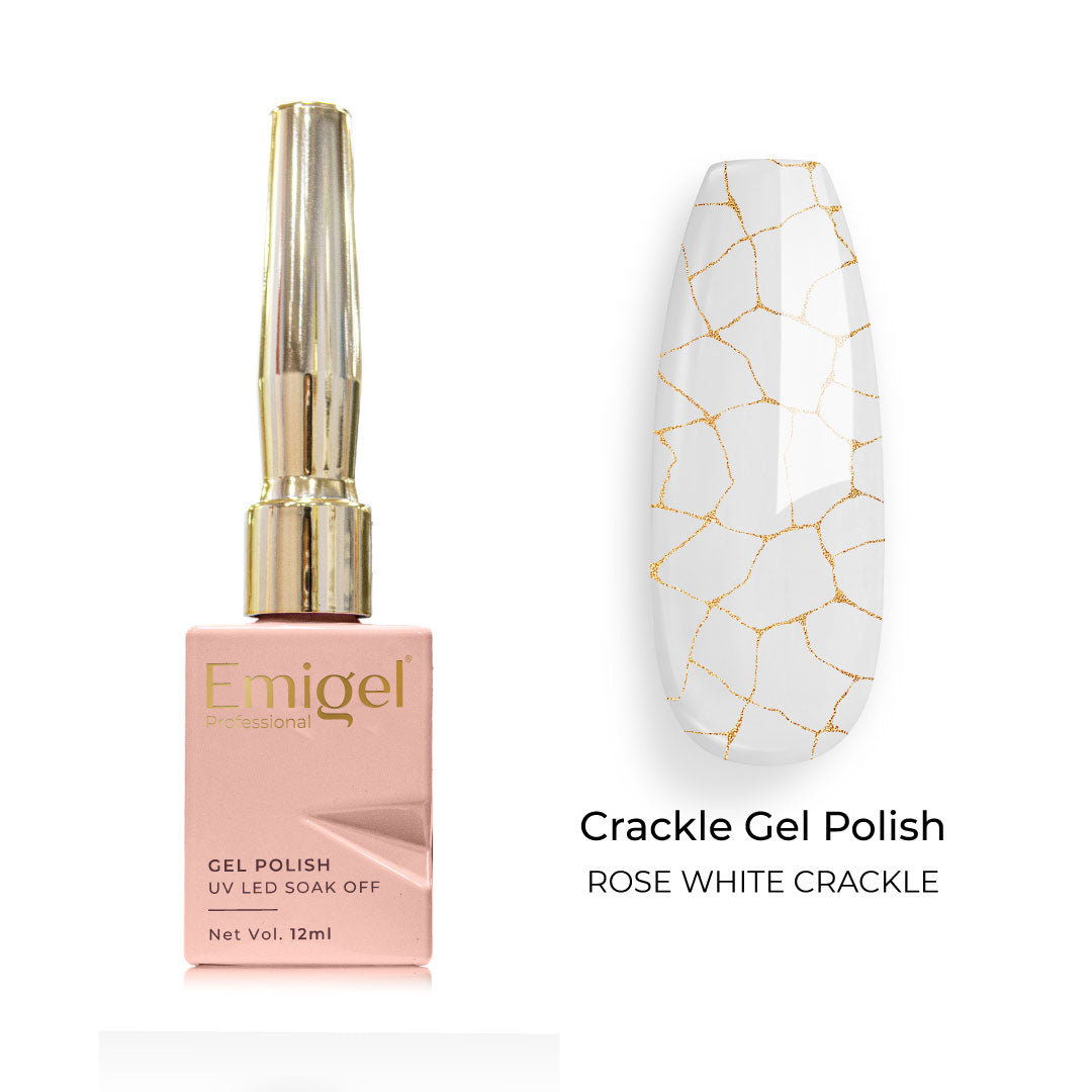 Emigel - Crackle Polish - 002 - ROSE WHITE CRACKLE