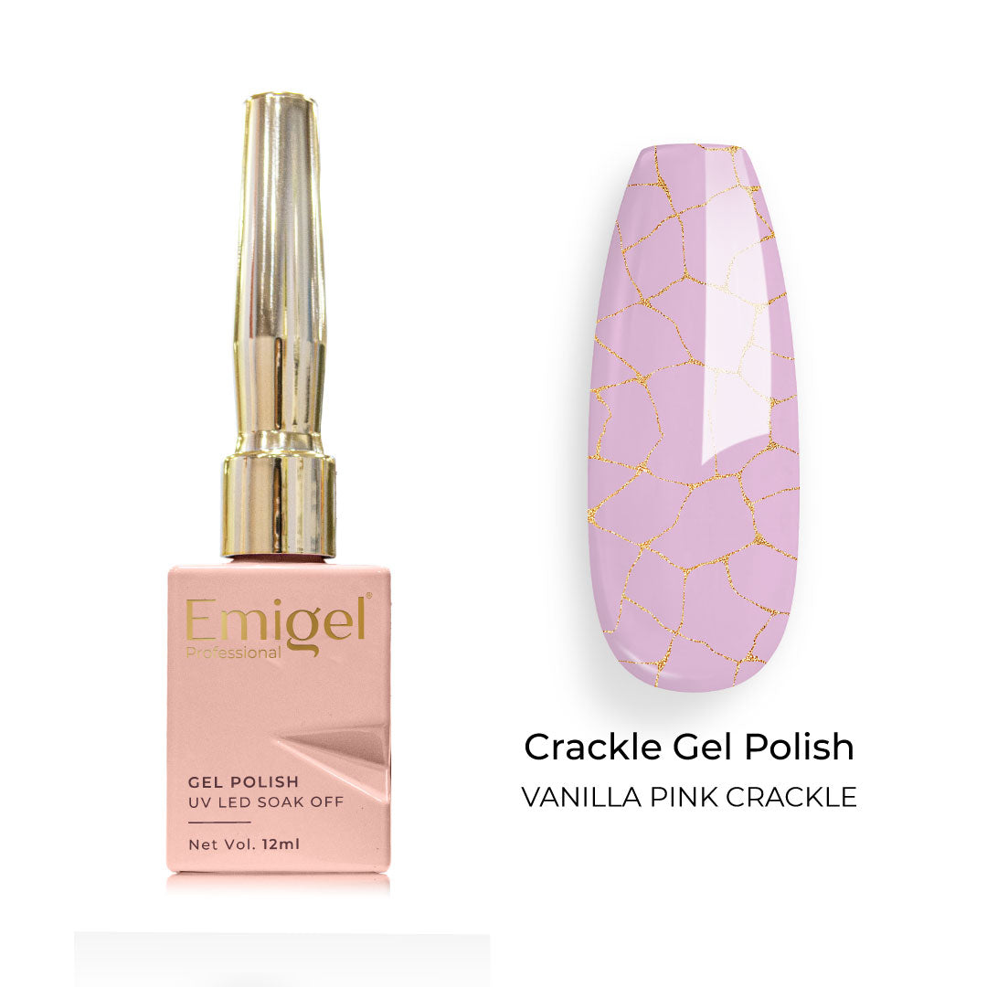 Emigel - Crackle Polish - 005 - VANILLA PINK CRACKLE