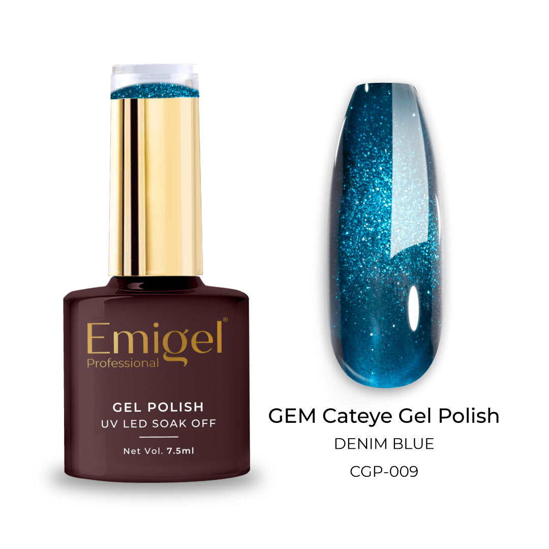 Emigel - Gem Cateye UV Gel Polish - 009 - Denim Blue