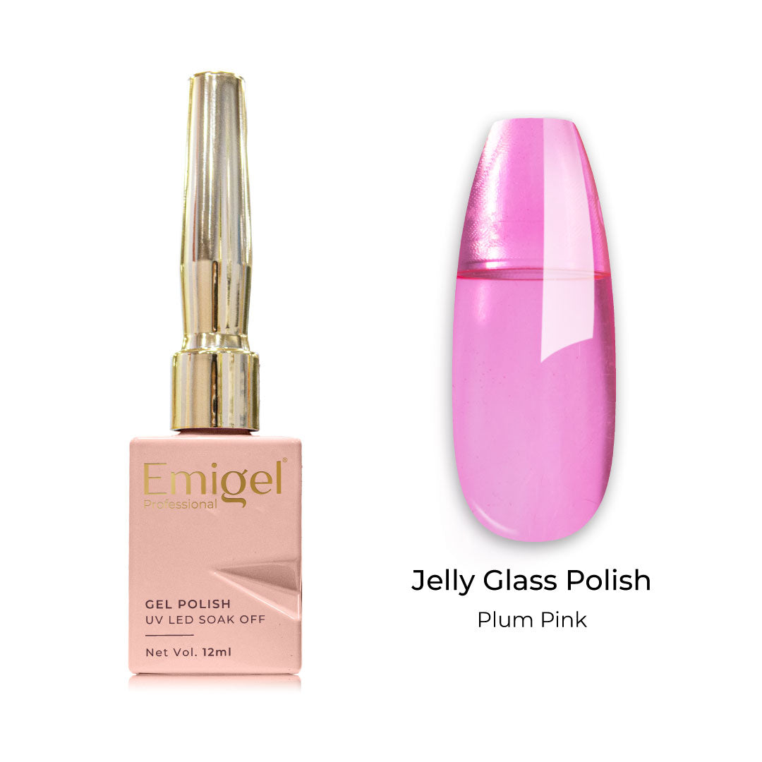 Emigel - Jelly Glass Gel Polish - 008 - PLUM PINK