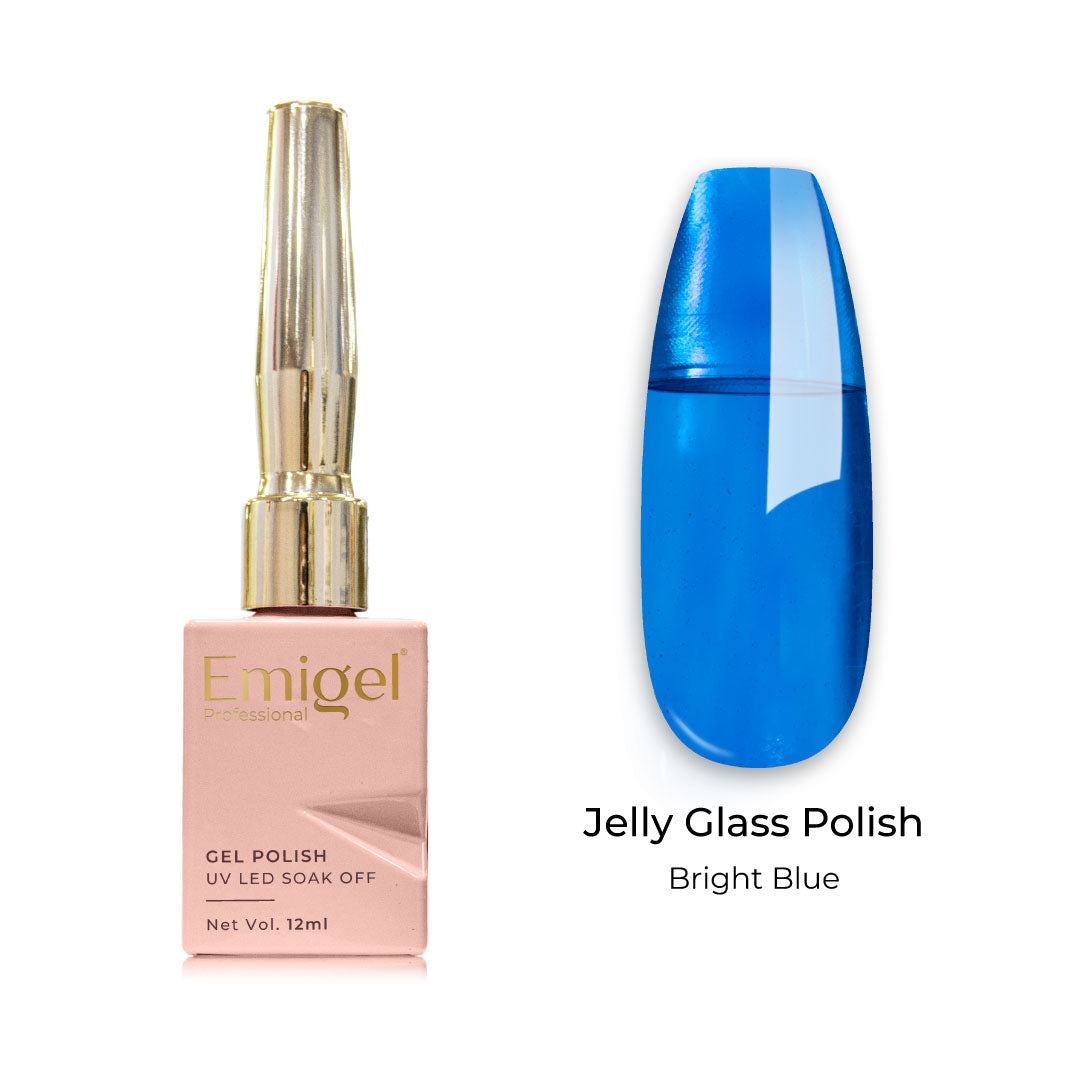 Emigel - Jelly Glass Gel Polish - 010 - BRIGHT BLUE