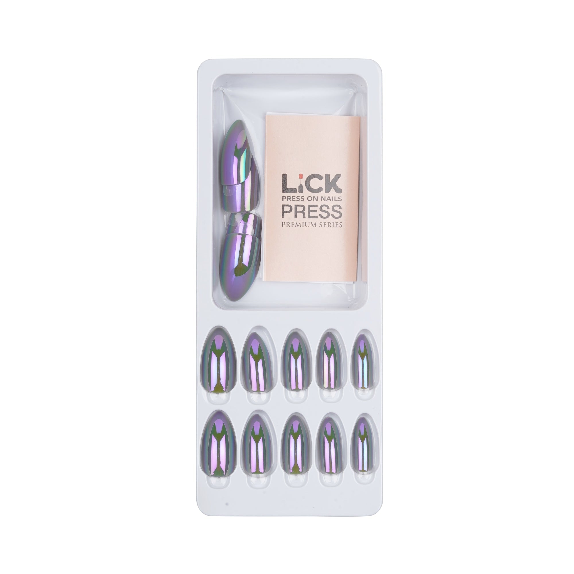 LICK NAILS Chrome Purple Shade Mirror Finish Press On Nails