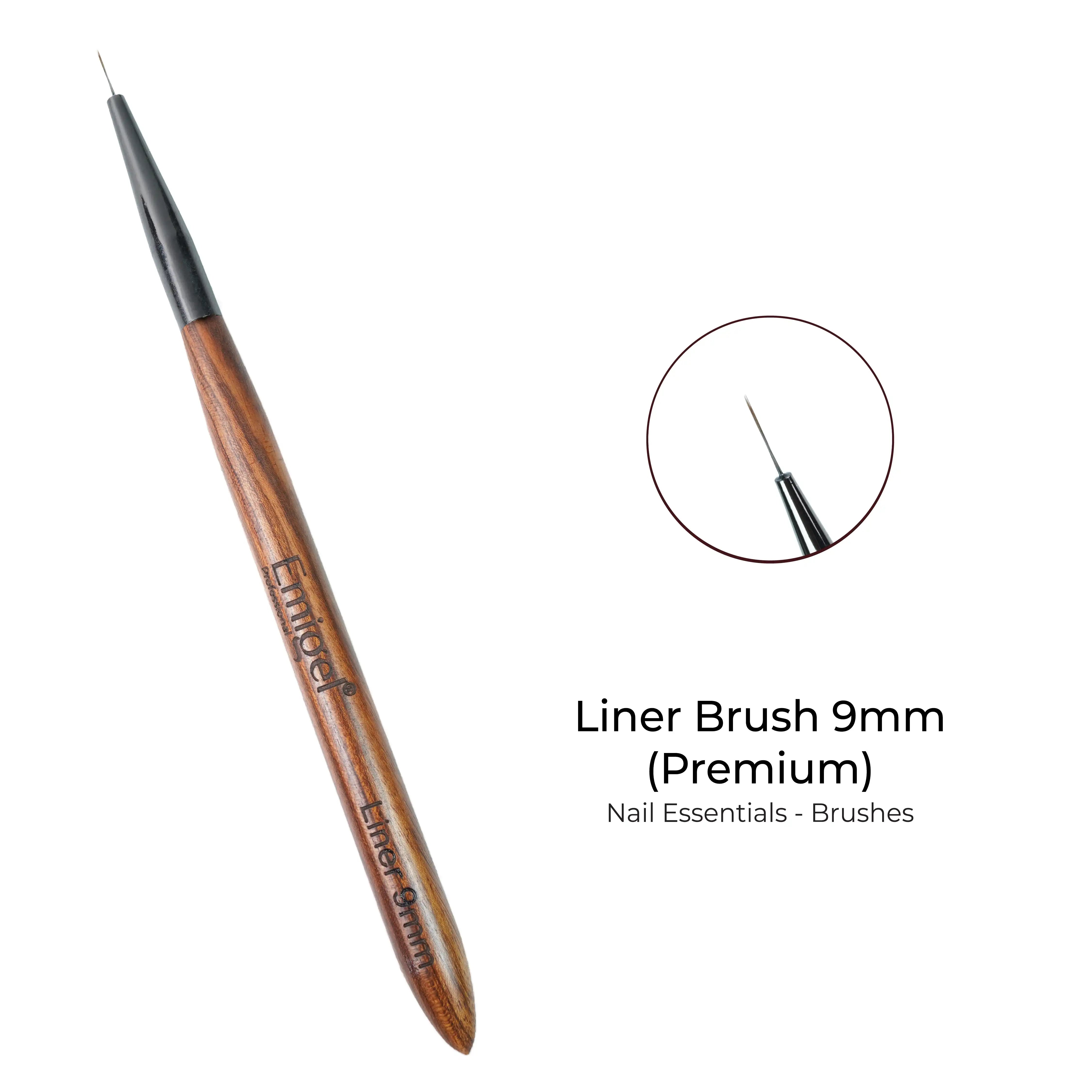 Emigel - Premium Nail Art Brushes (Wooden) - Liner Brush 9mm