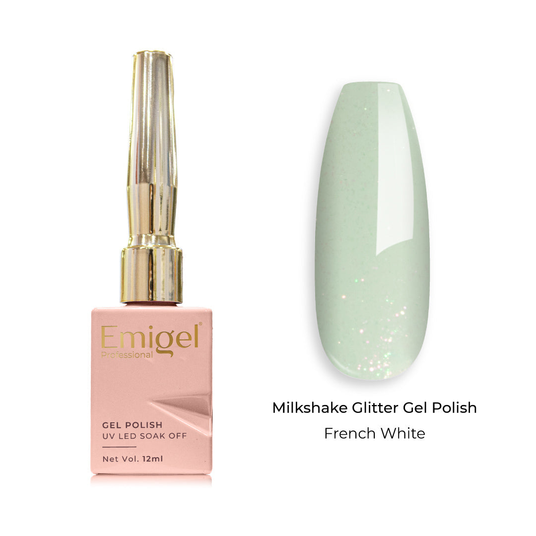 Emigel - Milkshake Glitter Gel Polish - 008 - French White
