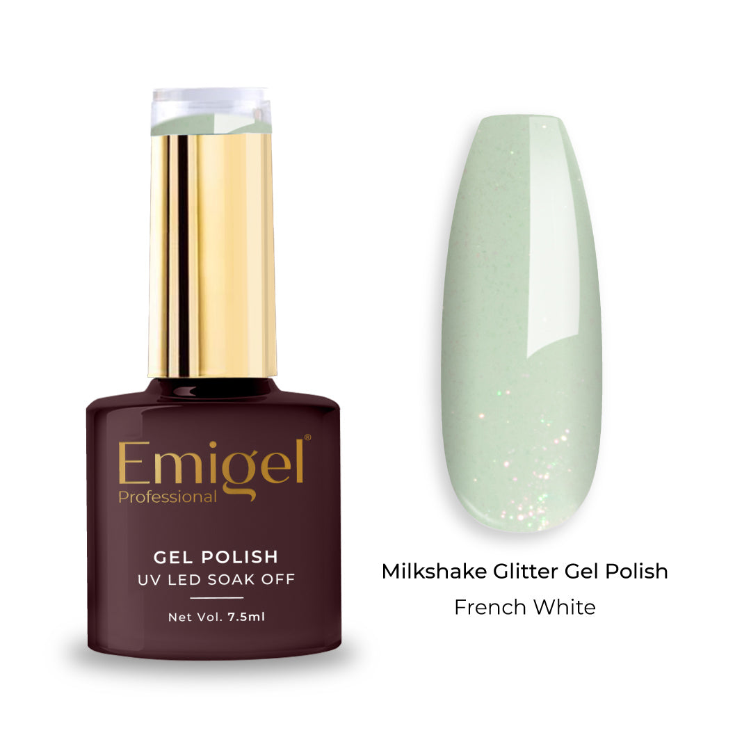 Emigel - Milkshake Glitter Gel Polish - 008 - French White