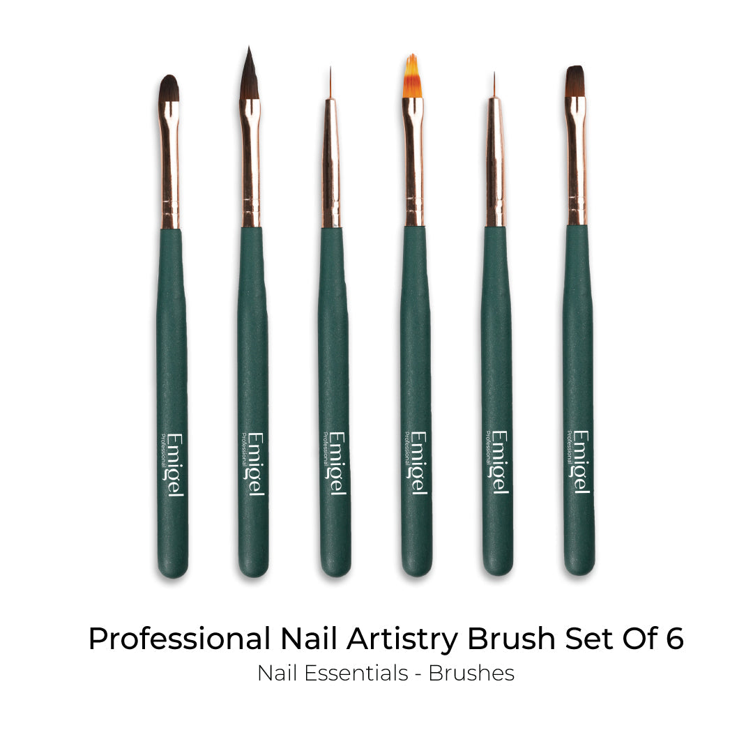 Emigel - Professional Nail Artistry Brush Set-Of-6
