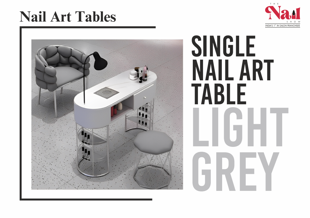 Single Nail Art Table Light Grey