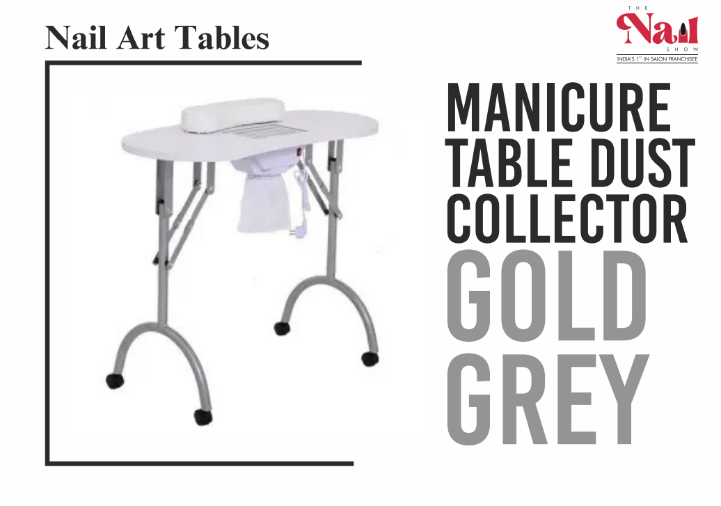 Manicure Table Dust Collector Gold Grey