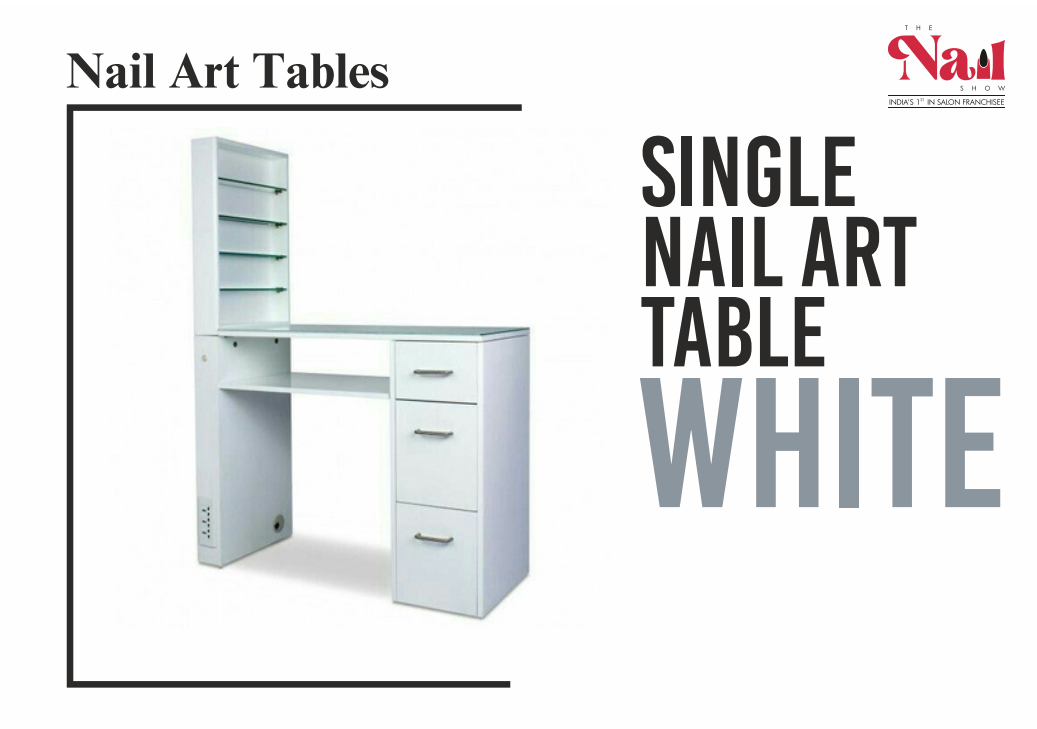 Single Nail Art Table White