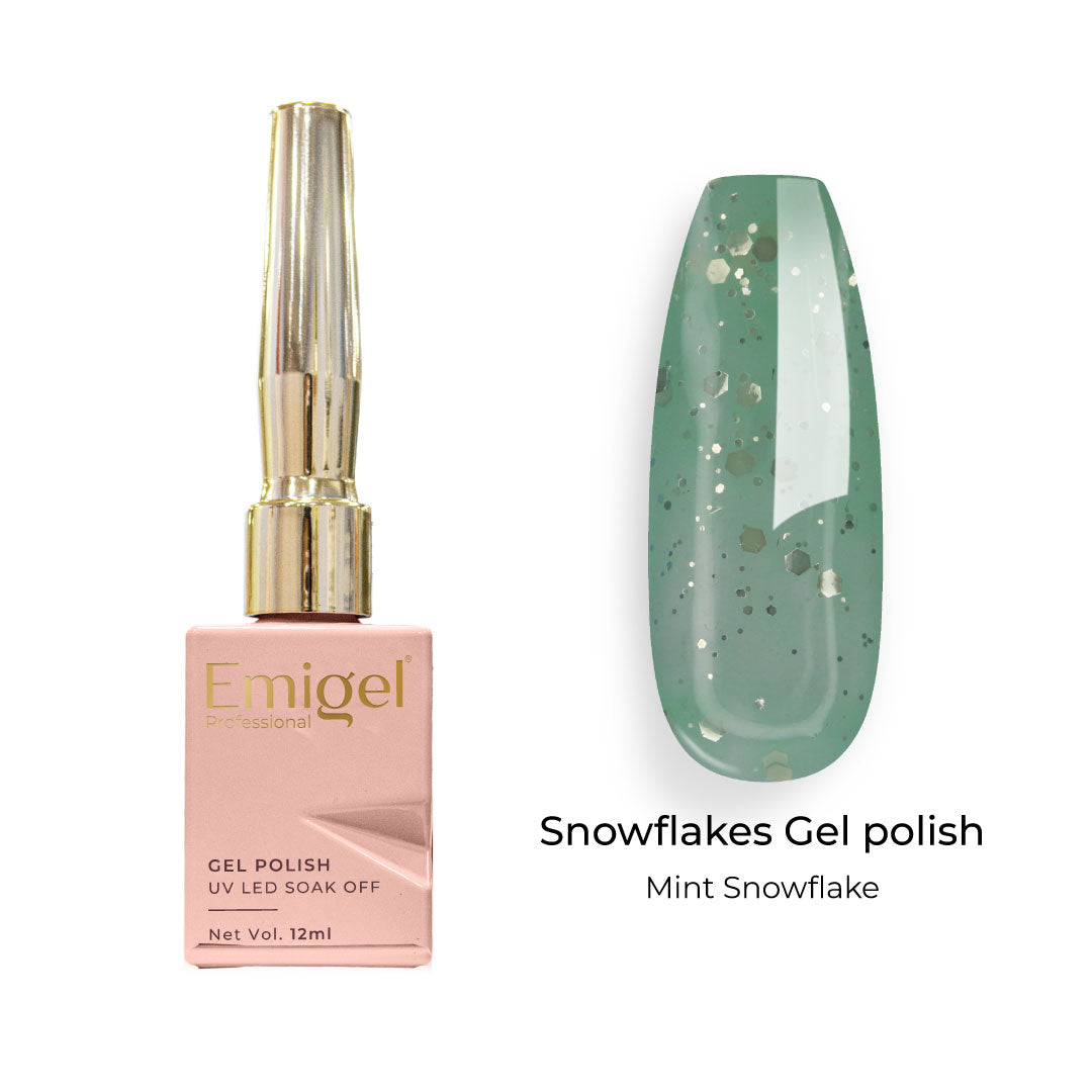 Emigel - Snowflakes Gel Polish - MINT SNOWFLAKE - 002