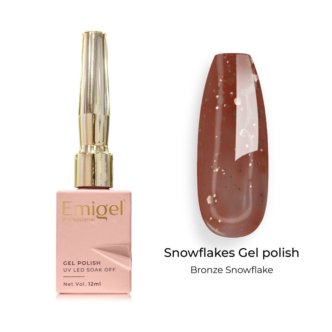 Emigel - Snowflakes Gel Polish - ⁠BRONZE SNOWFLAKE  - 006