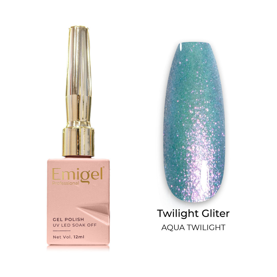 Emigel - Twilight Glitter Gel Polish - 001 - AQUA TWILIGHT
