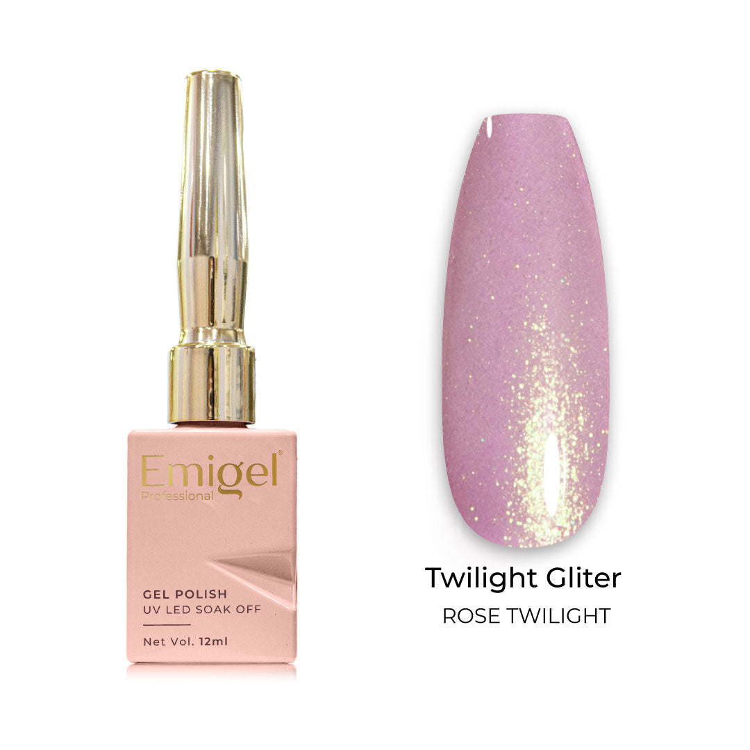 Emigel - Twilight Glitter Gel Polish - 003 - ROSE TWILIGHT