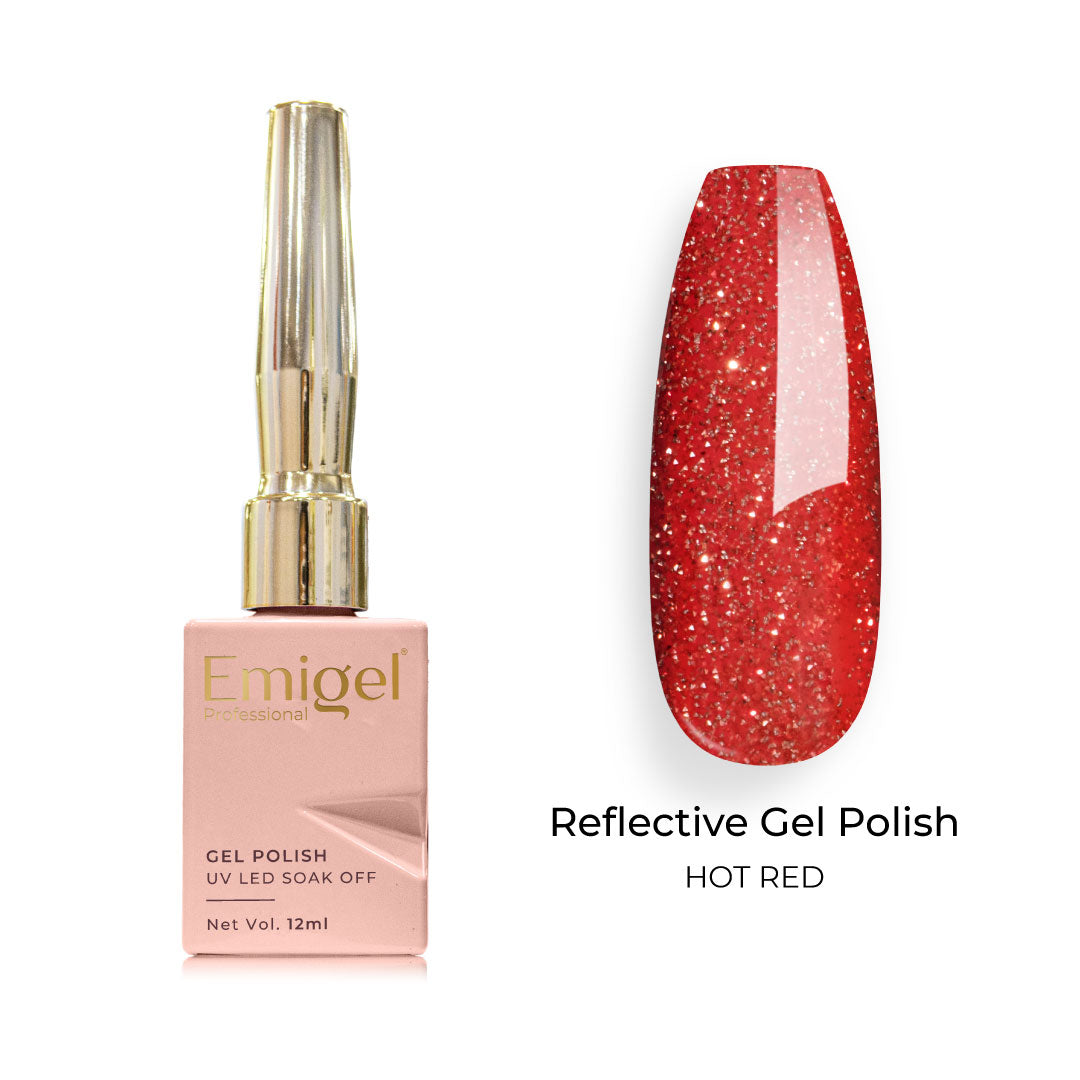 Emigel - Reflective Gel Polish - 010 - HOT RED