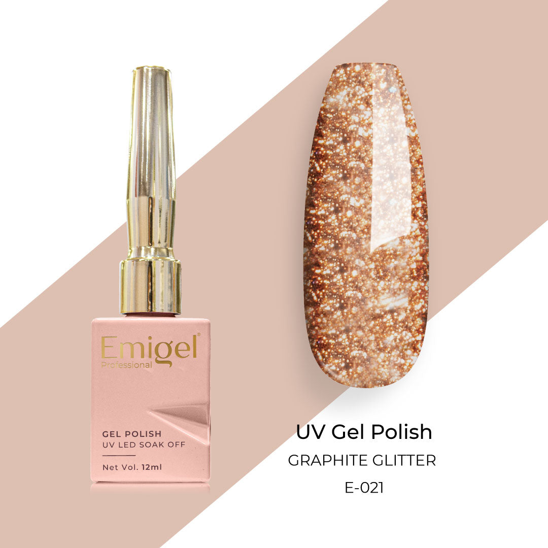 Emigel - UV Gel Polish - GRAPHITE GLITTER  - E021