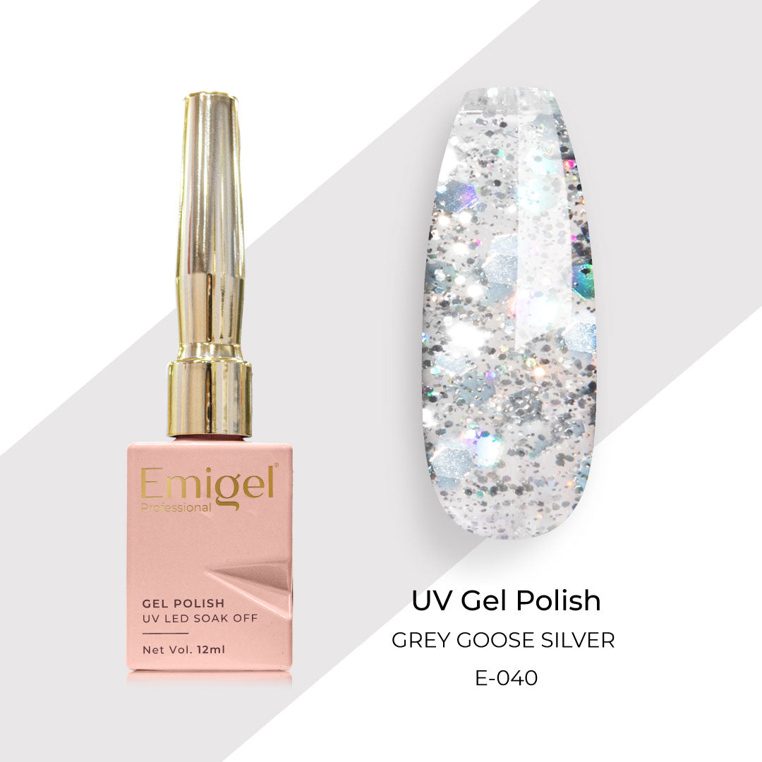 Emigel - UV Gel Polish - GREY GOOSE SILVER - E040