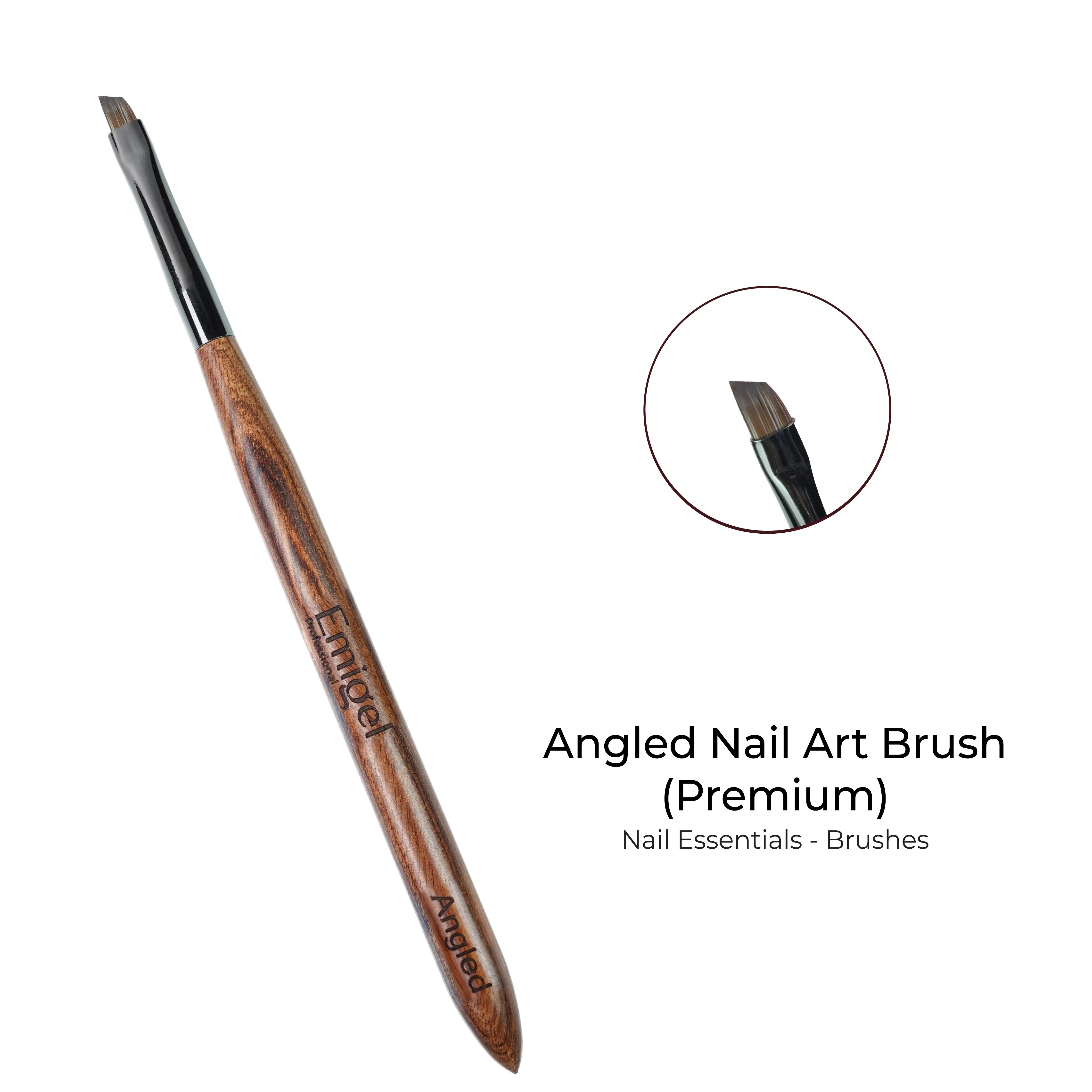 Emigel - Premium Nail Art Brushes (Wooden) - Angled Nail Art Brush